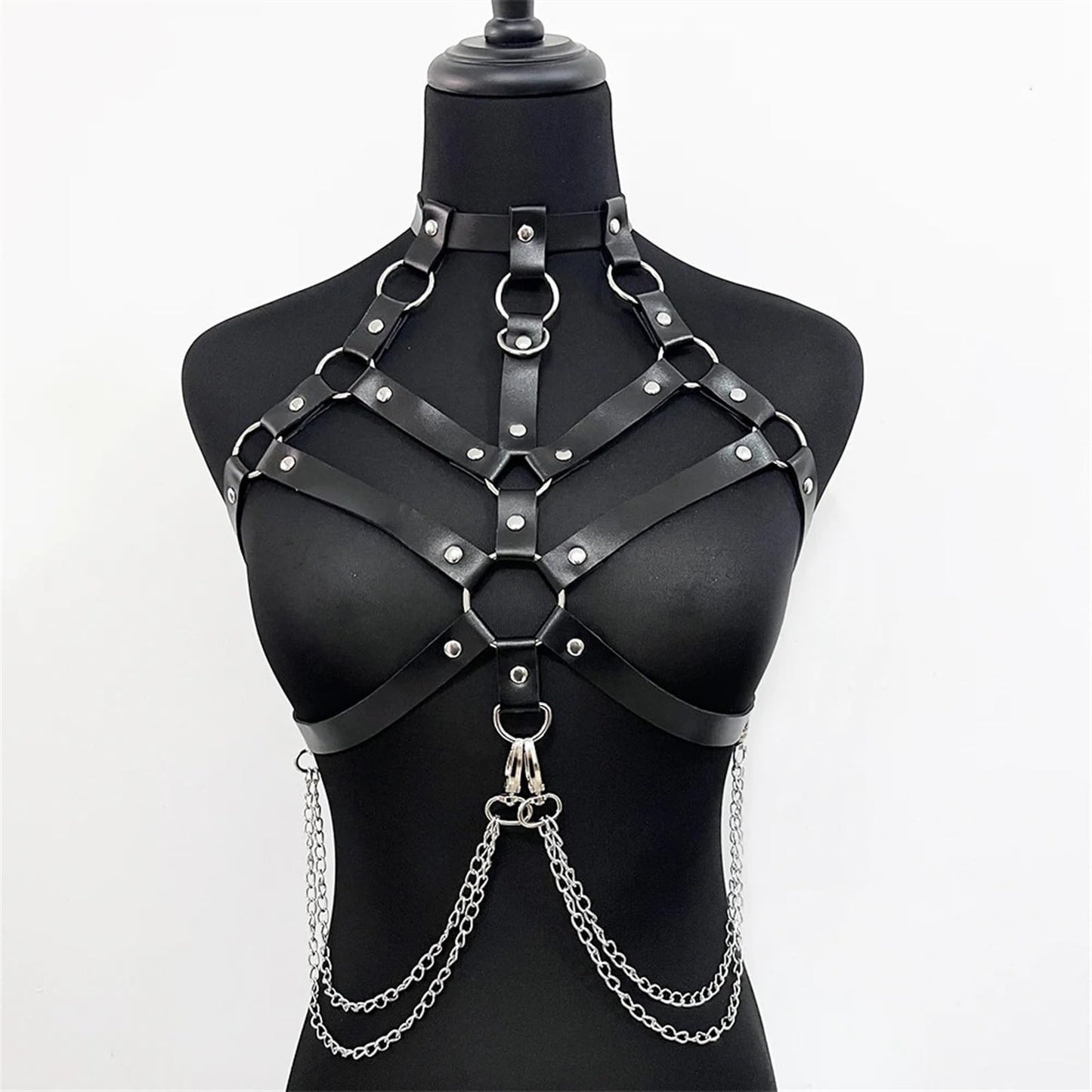 PRIOUTZ Punk Belts PU Leather Body Chain Waist Belt BDSM Lingerie Bondage Kit Harness Lingerie Goth Bondage Lingerie