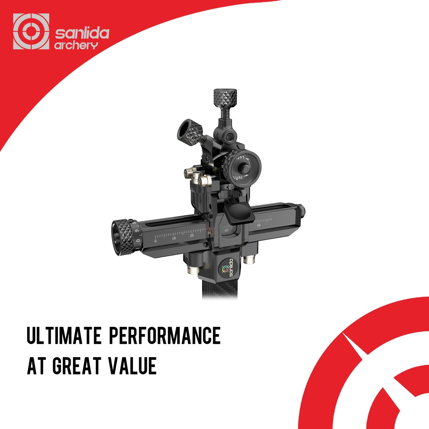 Sanlida Archery Hero10 II Advanced Target Compound Sight Without Scope, 9" Carbon Bar Crafted from Precision CNC-machined 6061 Aluminum for Target Archery