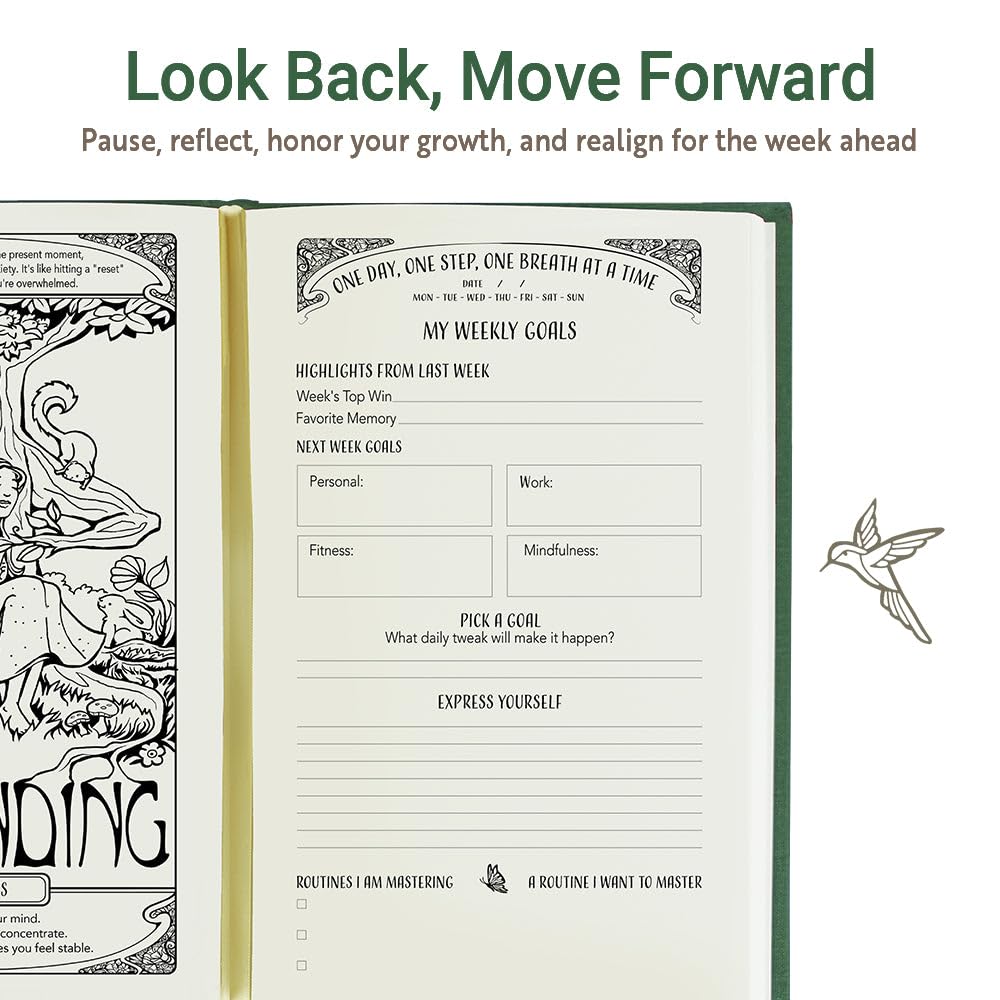 Gratitude Journal for Women with Guided Daily Prompts, Goal Setting & Habit Tracker—90-Day Mindfulness & Self-Care Journal with Relaxing Coloring Pages for Mood, Mindset & Sobriety Support (Hardcover)