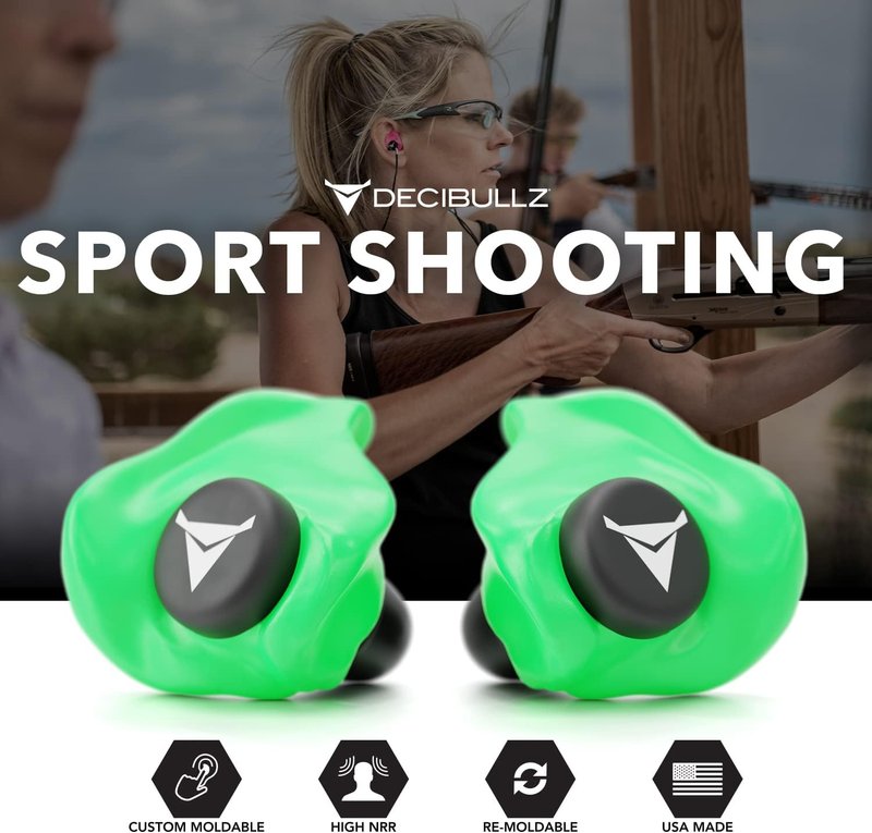 Decibullz Custom Molded Earplugs - 31dB Noise Reduction | Comfortable Hearing Protection for Shooting, Travel, and Concerts