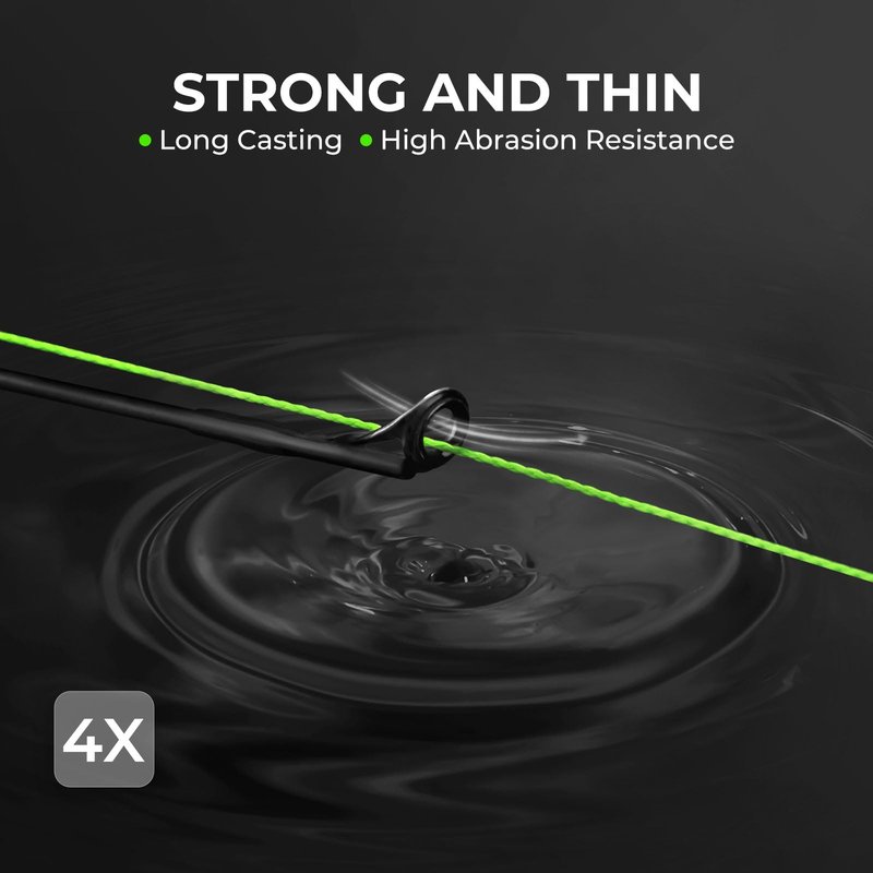 KastKing Superpower ColorShield Braided Fishing Line, Neon Green, 15LB, 300Yards, X4