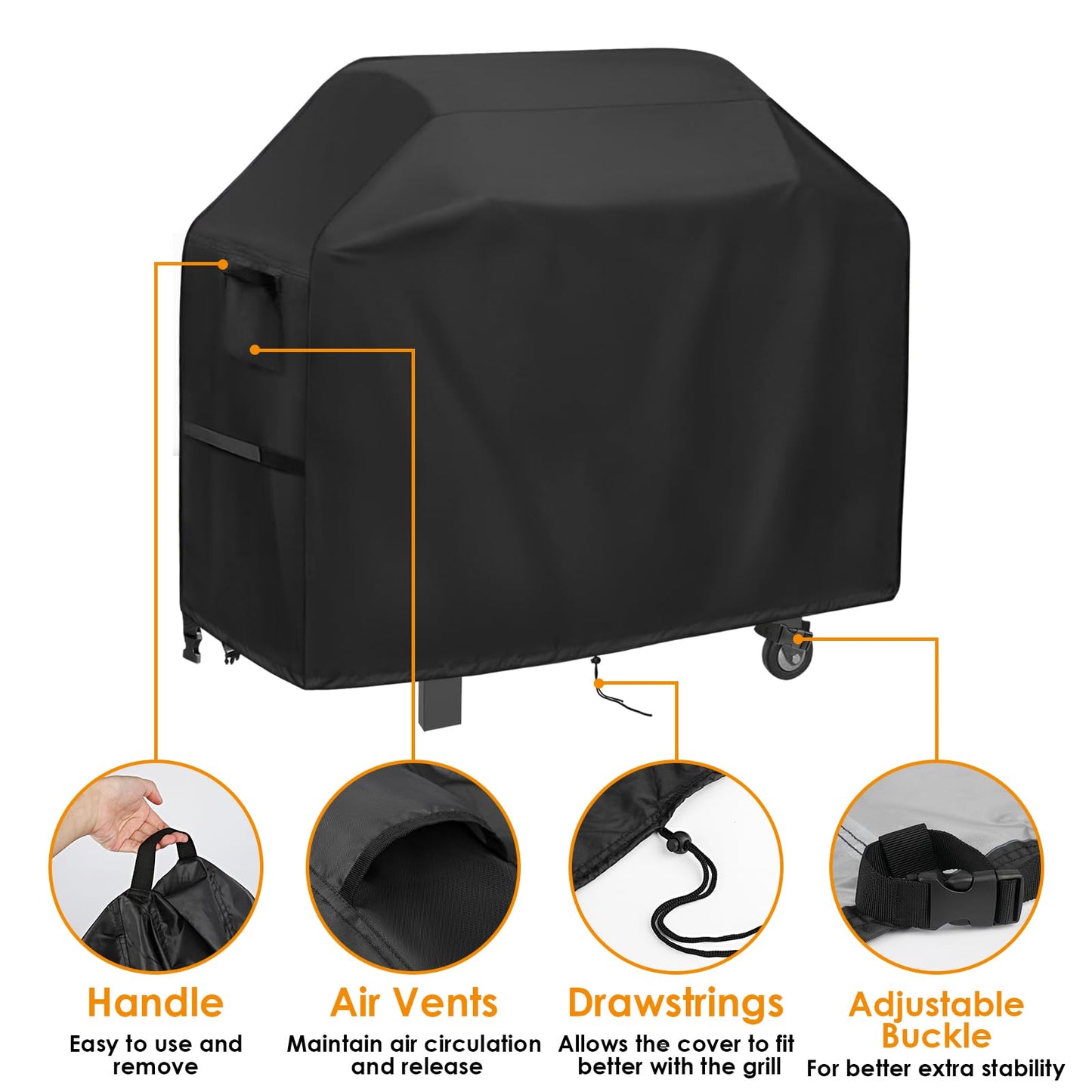 Agustone Grill Cover for Blackstone Pro Series 2 Burner 22 Inch Griddle with Double Shelf, Outdoor Waterproof BBQ Covers for Model 2165 2414, Propane Gas Grill Cover