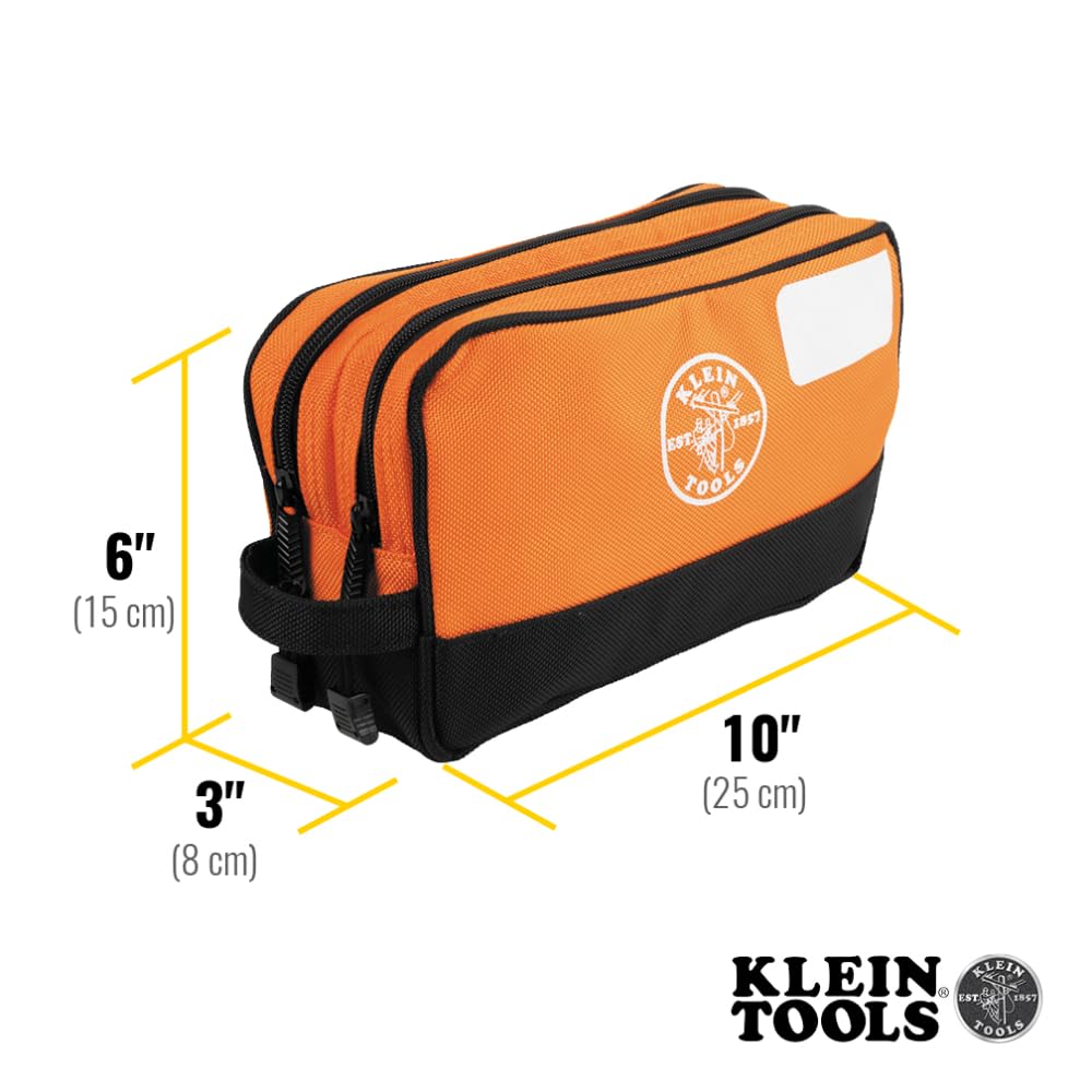 Klein Tools Tool Pouch, Dual Compartments, Heavy-Duty Tool Bag Organizer, Multipurpose Bag