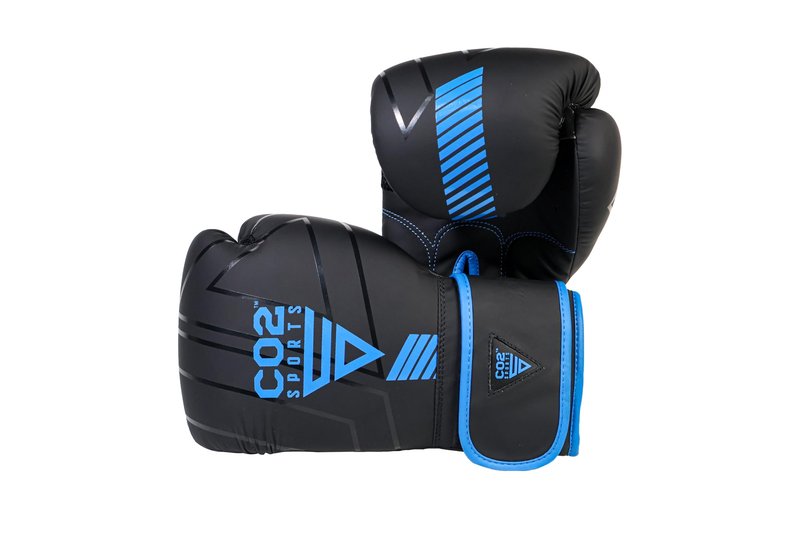 CO2 Sports Titan Boxing Gloves, Pro Training Sparring, Maya Hide Leather, Muay Thai MMA Kickboxing, Men Women Adult, Focus Mitts, Ventilated Palm, Multi Layered, 8 10 12 14 16 18 Oz (Blue, 16 OZ)