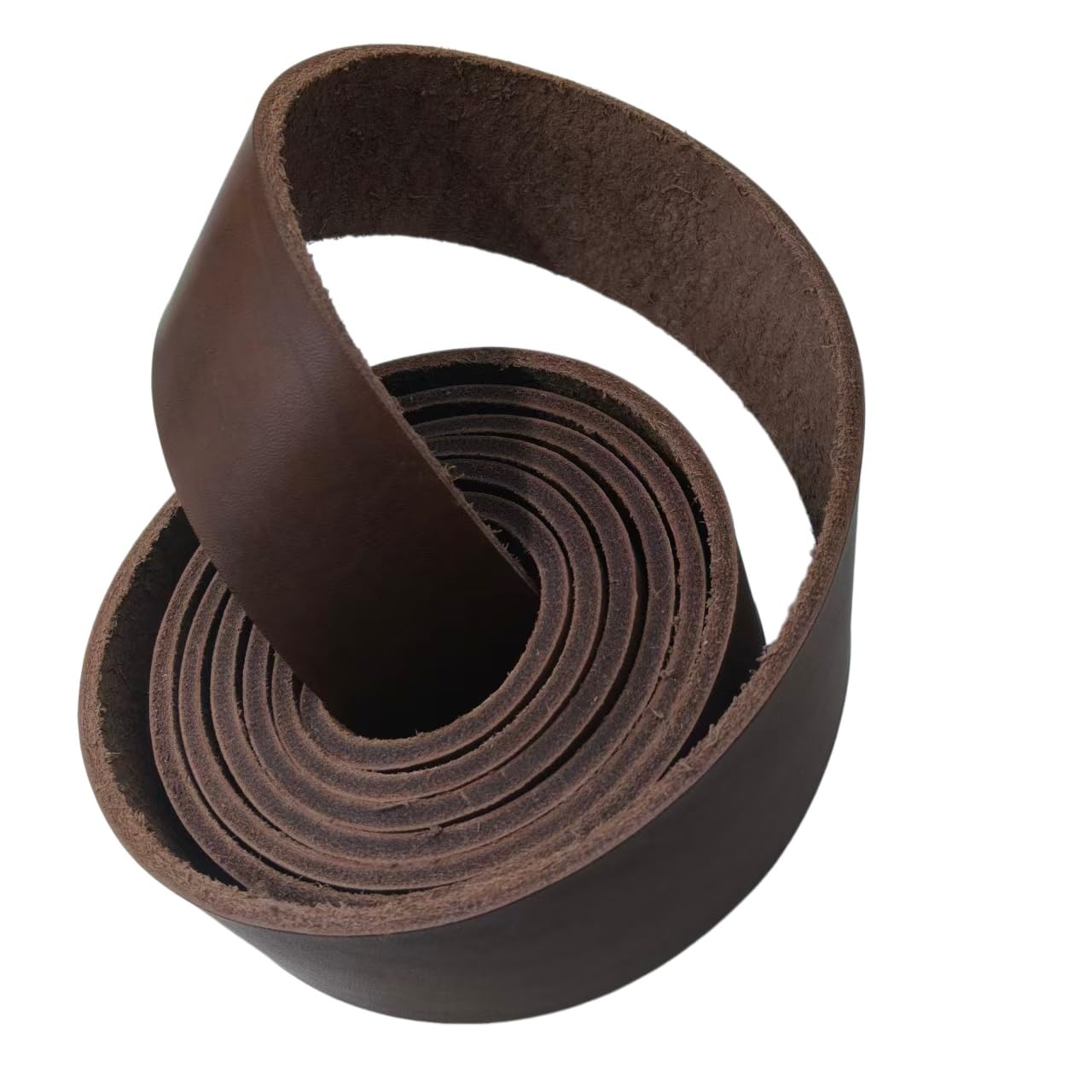 Premium Leather Strap, Brown Genuine Leather Strips, Heavy-Duty Leather Strip 4-5 Millimeters Thick (10-12.5 Ounces), Full Grain Leather Strips for Crafts (Brown 0.79"× 54")