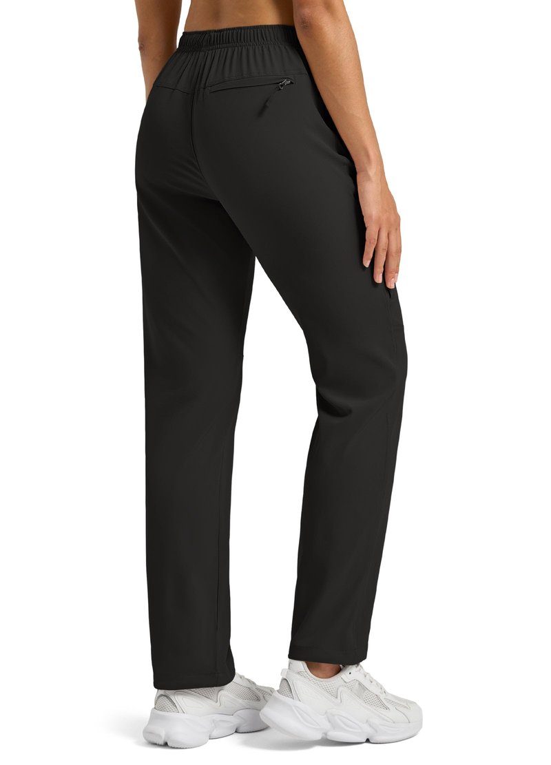 Willit Womens Hiking Pants Quick Dry Cargo Pants Lightweight Water Resistant Travel Golf Work Zipper Pockets Regular 29'' Black L
