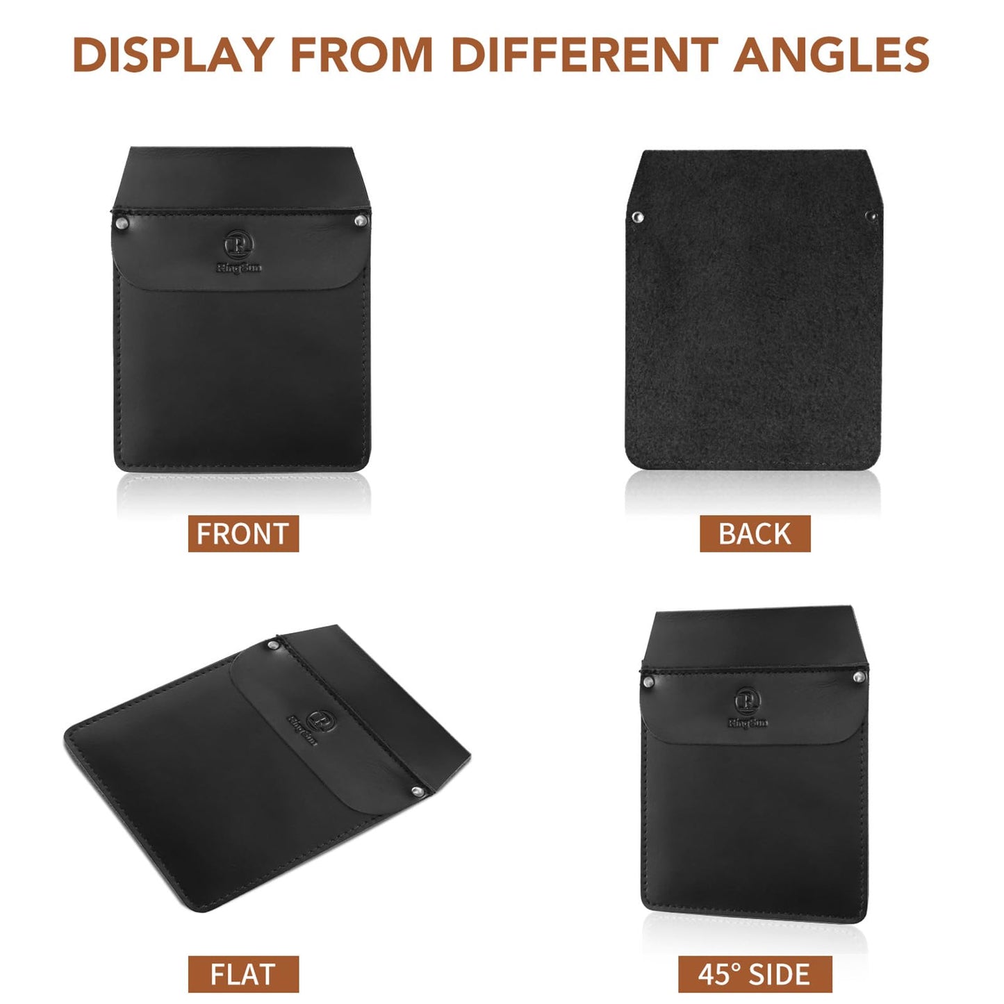 RingSun Genuine Leather Pocket Protector for Men, Durable Pocket Tool Pouch, Jeans Shirts Pocket Protector for Tools Pens