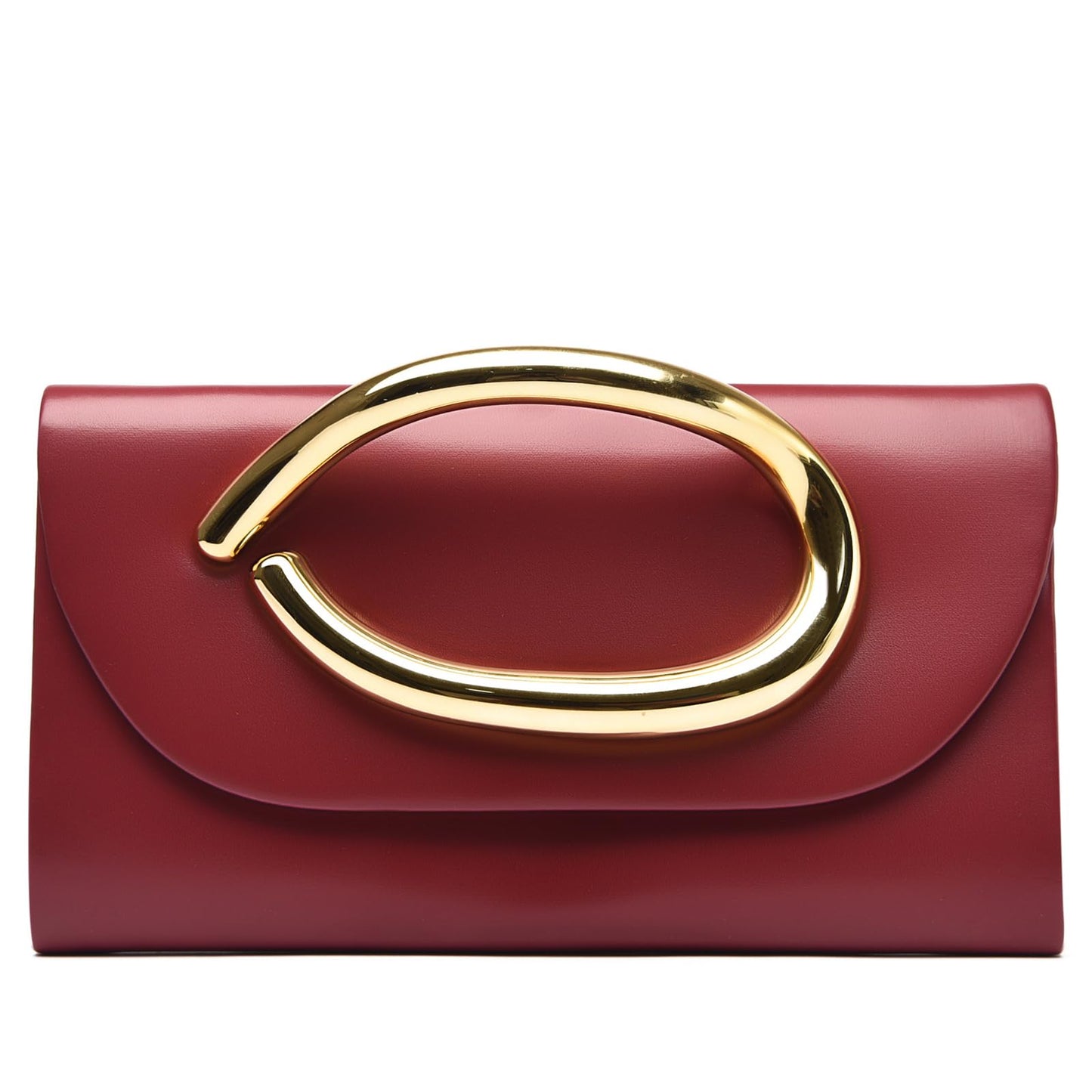 MYHOZEE Clutch Purses for Women Vegan Leather Evening Bag Formal Elegant Wedding Clutch Trendy Gold Handle Purses