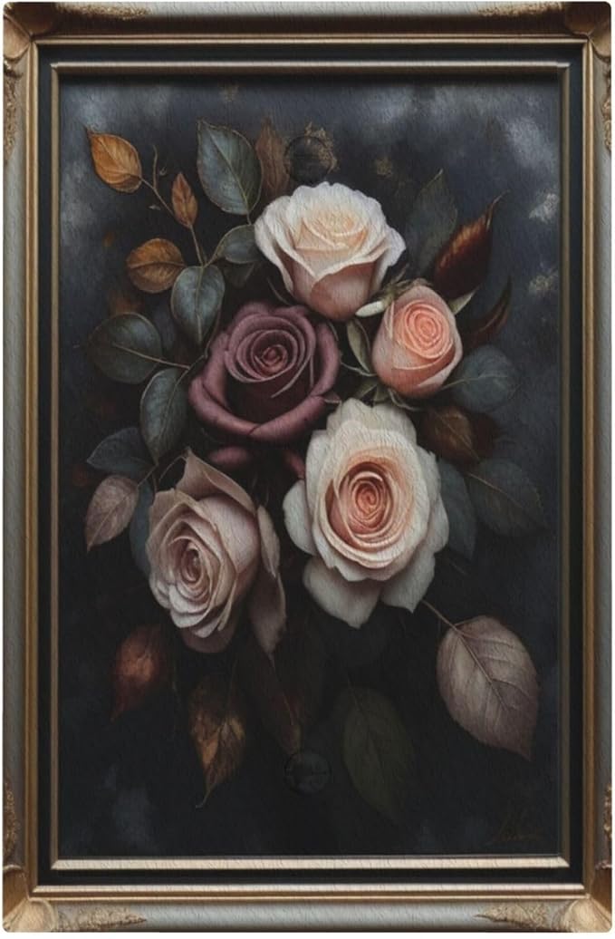 Decorative Art Light Switch Covers Elegant Rose Bouquet Art 1 Gang No Device Blank Switchplate Electrical Faceplate for Home Decor