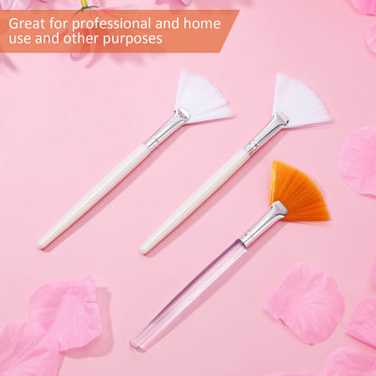 9 Pieces Facial Fan Mask Brushes, Soft Facial Applicator Brushes Tools for Peel Glycolic Makeup for Mud Cream(Champagne)