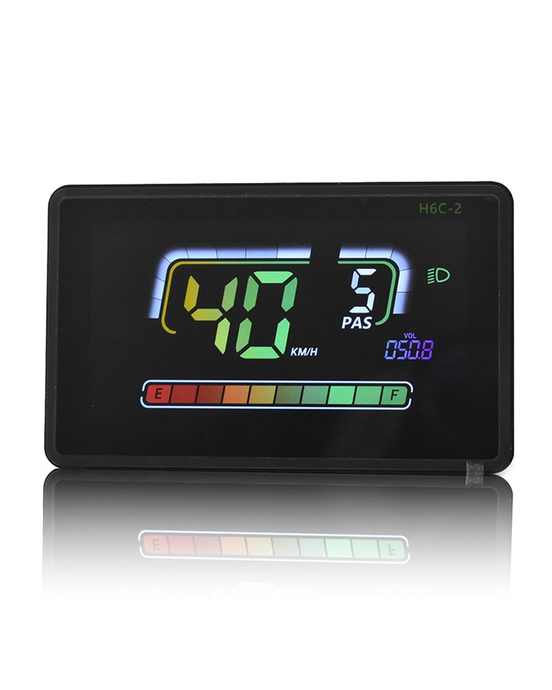 Mcezdy Ebike LCD Display, UART No. 2 Protocol, Colorful Cycling Computer APP Connection, with USB Charging Port, Panel Screen Bicycle Speedometer Odometer(6-Pin)