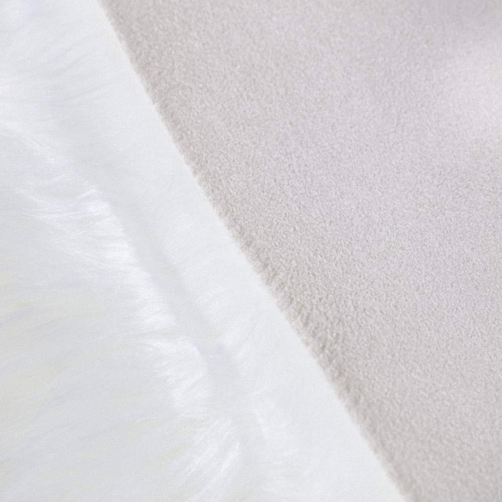 Carvapet 2x4 White Faux Sheepskin Rug - Soft Shaggy Bedside Floor Carpet, Plush Fuzzy Throw and Long Faux Fur Mat for Bedroom Living Room Chair Sofa