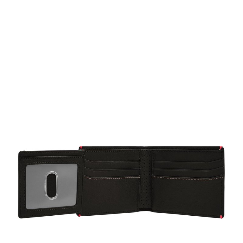 Fossil Men's Sport Tourer Leather Bifold Flip ID Wallet; Slim Wallet for Men, Black
