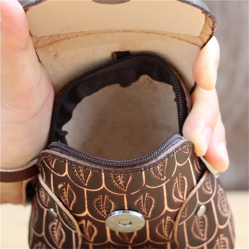 Fanyixuan Handmade Cowhide Owl Shape Coin Purse Wrist Strap Hand Bag Zipper Bag Can Store Key Cards