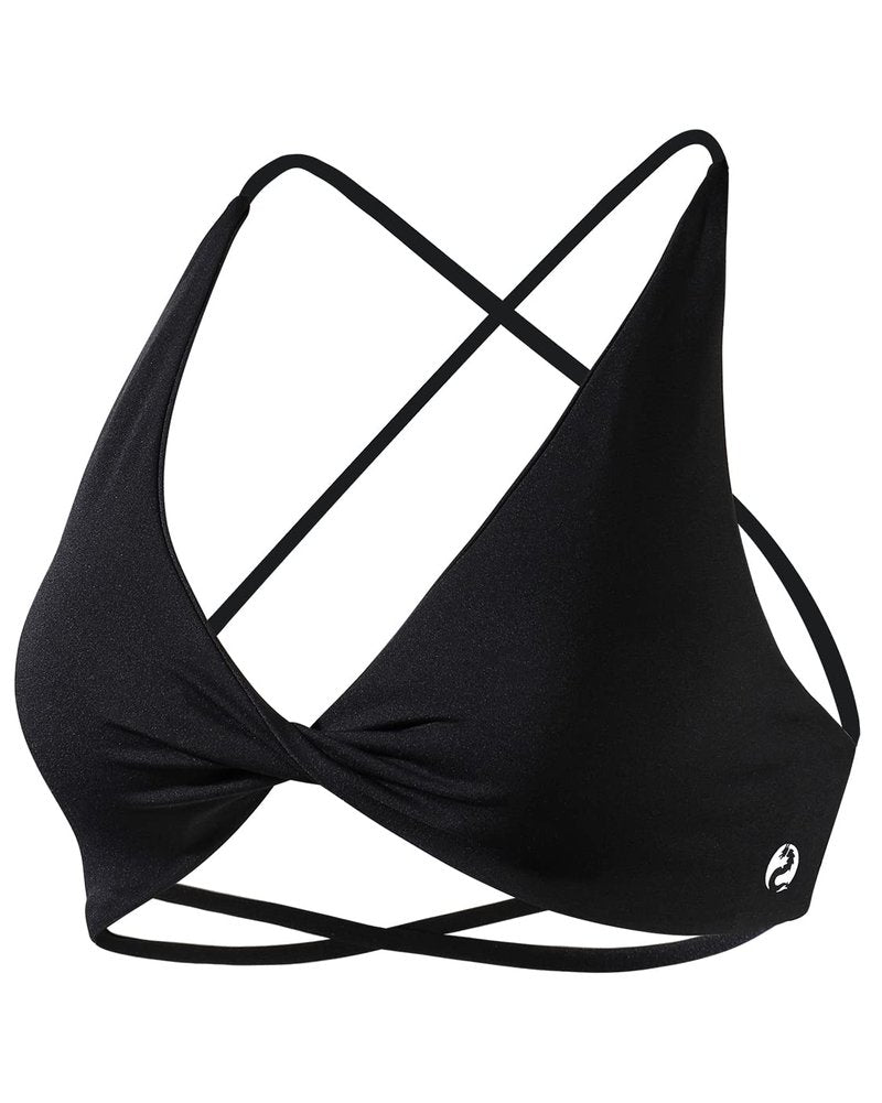 AUROLA Venus Sports Bras for Women Backless Strappy Workout Bra Removable Padded Low Support Gym Althletic Fitness Yoga Crop Top, Black, S