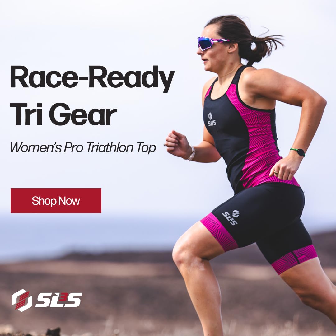 SLS3 Triathlon Top Women - Sleeveless Tri Top Women - Comfortable & Great Fit Triathlon Shirts or Singlet, No Shelf Bra (Iris Blue Floral, Large)