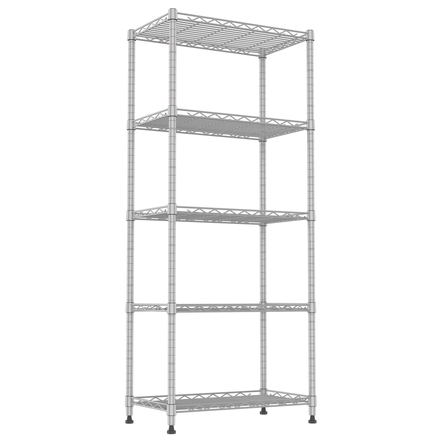 REGILLER 5-Wire Shelving Metal Storage Rack Adjustable Shelves,Standing Storage Shelf Units for Laundry Bathroom Kitchen Pantry Closet(Black,11.8" D x 16.6" W x 53.5" H)