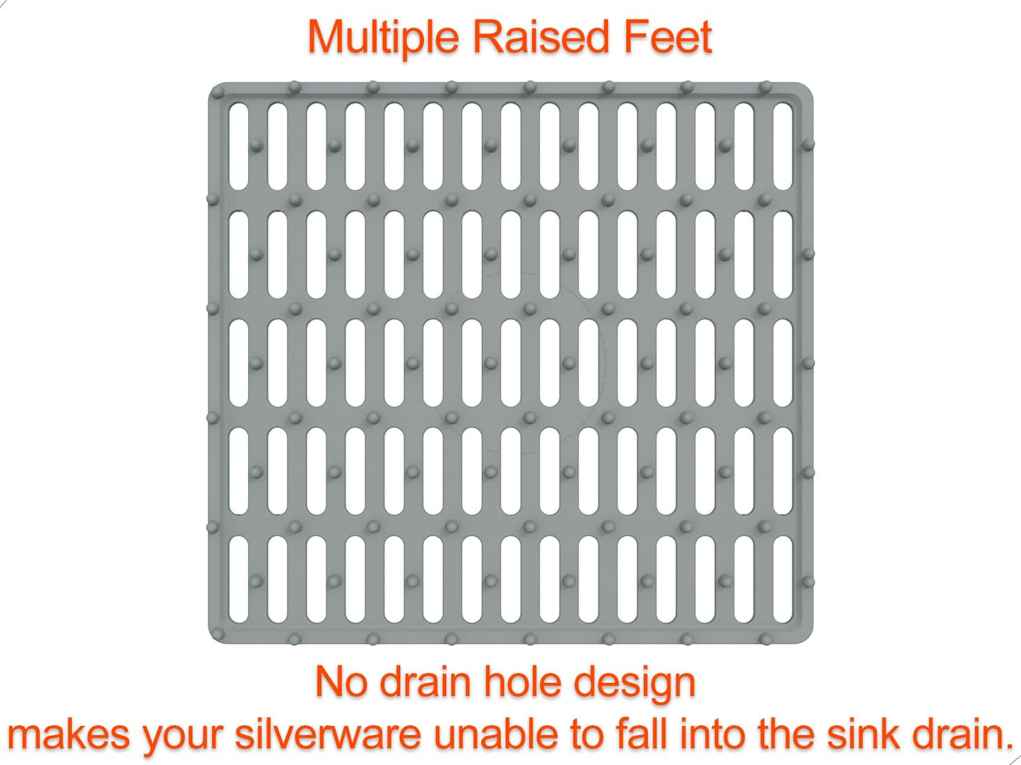 Cukwily Kitchen Sink Mat, Sink Protector, Silicone Mat, Heat Resistant, No Smell, Raised Feet, 12.2” x 11.34”