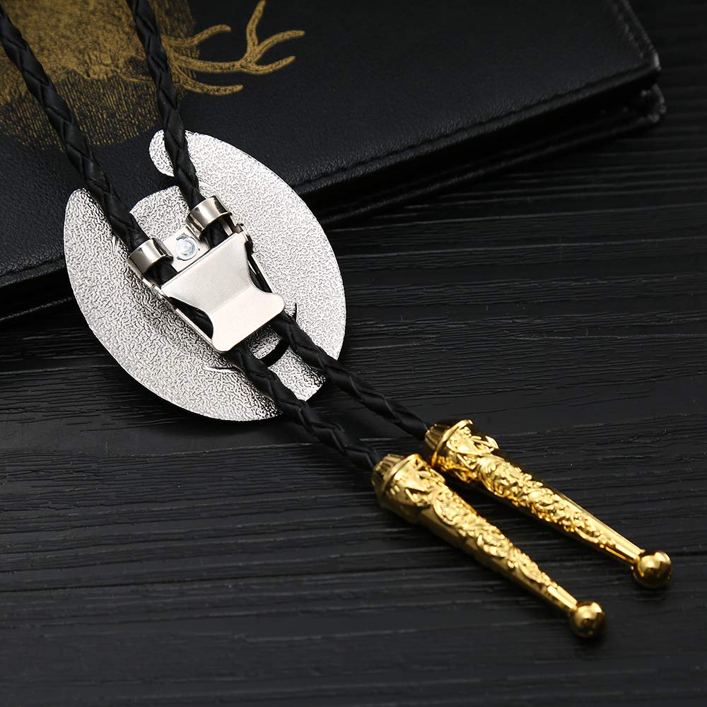 HUABOLA CALYN Bolo Tie for Men- Golden Initial Letter ABCDMJR to Z Western Cowboy Bolo Tie for Women (A)
