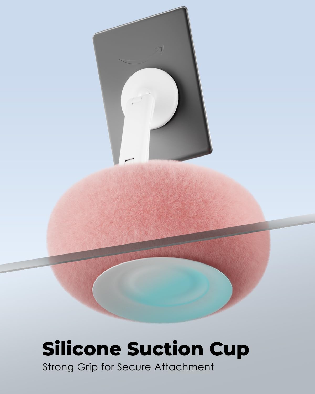 Viozon Phone Holder for Bed, Magnetic Pillow Stand, Compatible with 4-7" Phone/Kindle with Small Storage, Removable Suction Base for Stability, Idea for Kindle Reading and Video Watching On Bed,Pink