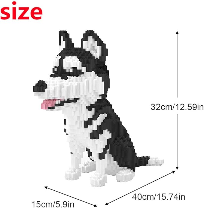 Larcele Dog Micro Building Blocks Animal Mini Building Toy Bricks6478 Pieces KLJM-02 (Big Husky)