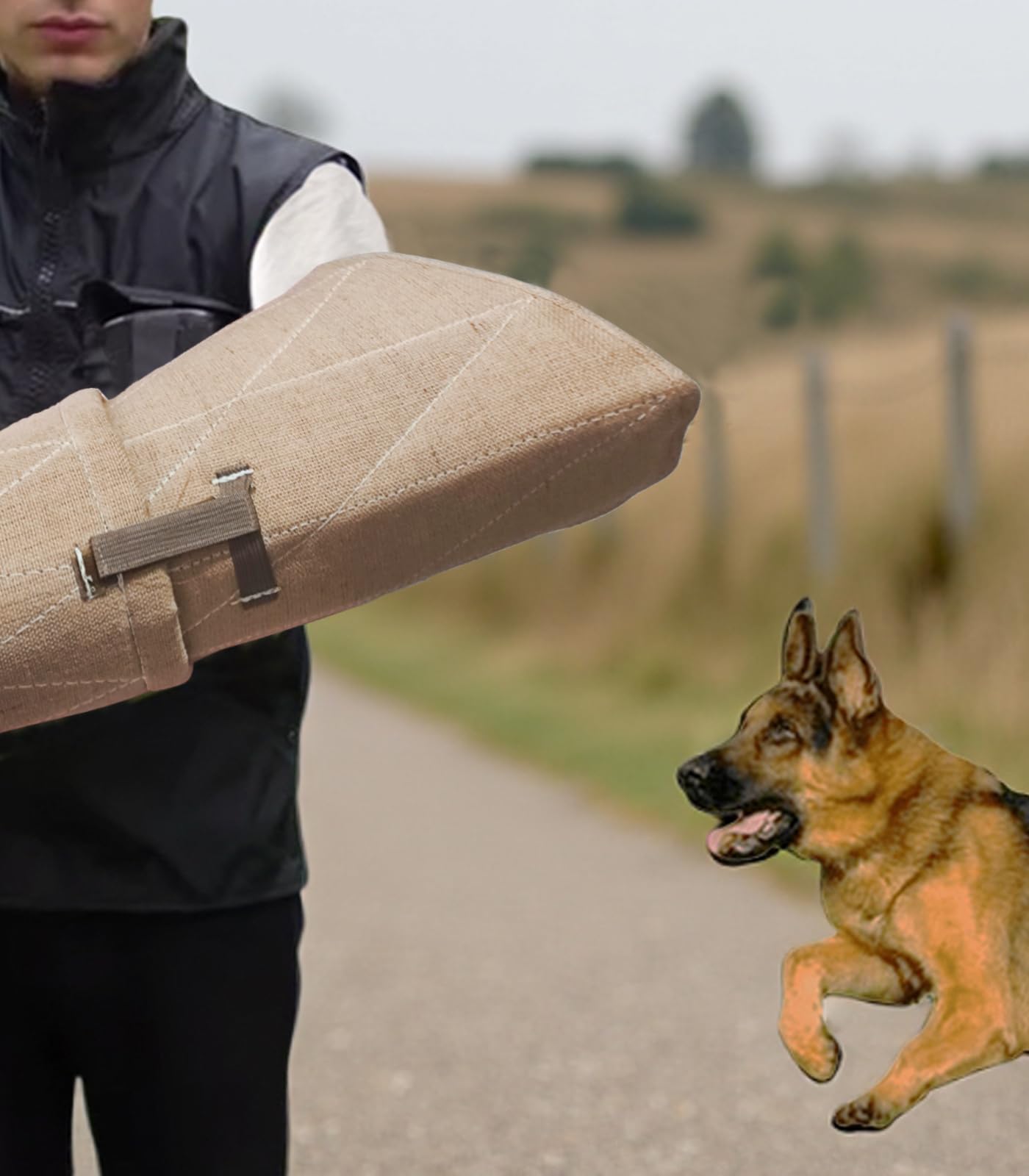 Xiami Leyuan Professional Big Dog Bite Sleeve Agility Equipment Dog Training Arm Protection +PU Leather Stick Kit Set (Canvas)