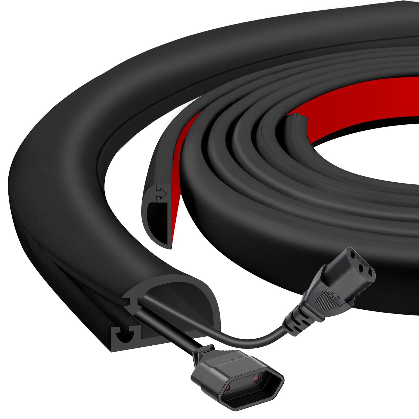 Silicone Wall Wire Hider, Side Open Wire Covers for Cords on Wall, 10FT Self-Adhesive Flexible Cord Hider for Mounted TV, Home Office, Cavity 0.63" W x 0.31" H