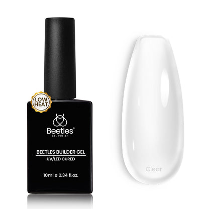 Beetles Builder Gel Set,3 Pcs 8 in 1 Nail Strengthening Apex Building Extension for Beginner DIY Salon at Home,Clear Builder Nail for Nails with Base and Top Coat Gel,UV & LED Lamp Needed