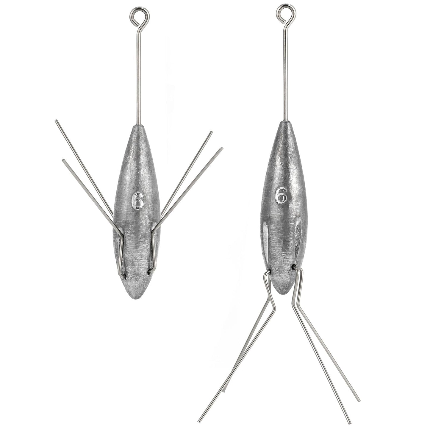 Dr.Fish 2 Pack Sputnik Sinker Spider Sinker Surf Fishing Lead Weight Pyramid Saltwater Beach Casting Sea Fishing 5oz