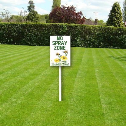 Uptell No Spray Zone Yard Signs with Stakes Aluminum Sign for House/Front Door and Business Outdoor Decoration 7x8.8 Inch