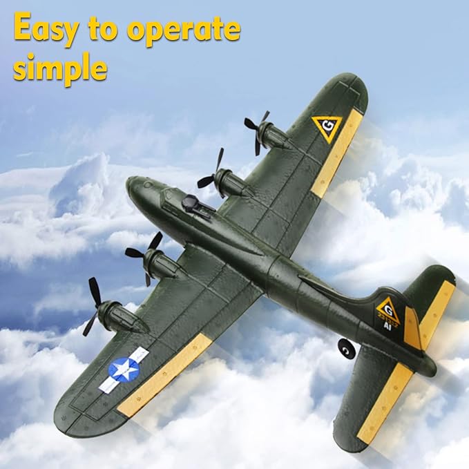 Goolsky FX817 RC Airplane B-17 Bomber Model 2 Channel RC Plane 2.4Ghz Remote Control Airplane Ready to Fly Foam Glider Fixed Wing Aircraft Flight Toys for Beginners and Adults