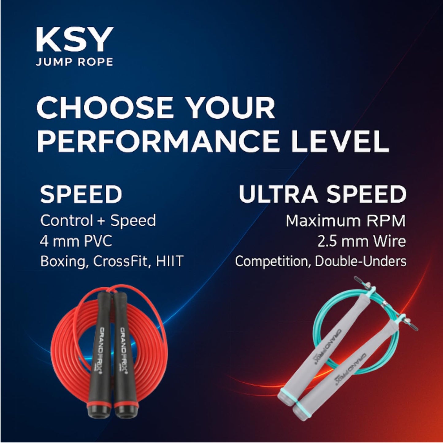 KSY Grand Prix Ultra Speed Light Wire Jump Rope (S-707, Red) – Professional Steel Wire Speed Rope for Boxing, CrossFit & HIIT – Adjustable Jump Rope with Precision Bearings – Made in Korea