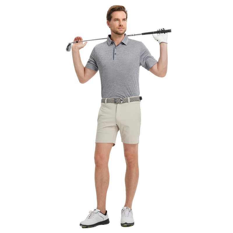 M MAELREG Mens Golf Shirt Short Sleeve Dry Fit Casual Moisture Wicking Performance Heather Collared Polo Shirt