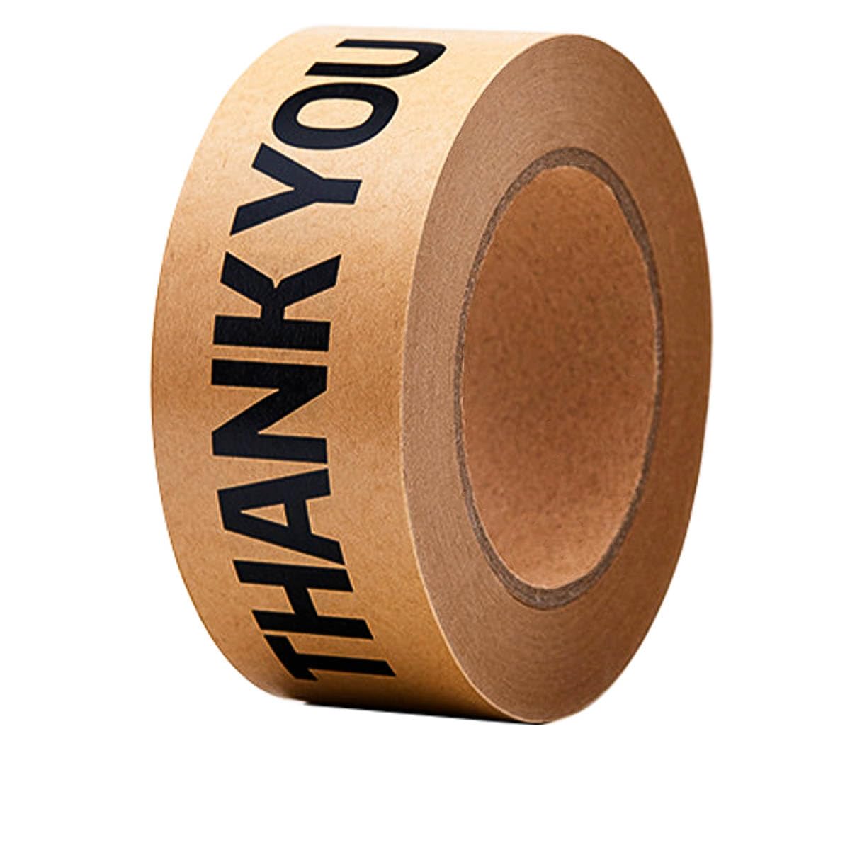Arvakr Thank You Brown Paper Packing Tape, Designer Kraft Paper Tape for Small Business, Shipping Tapes for Sealing Boxes, Gifts, Thank You, 2" x 55 yd