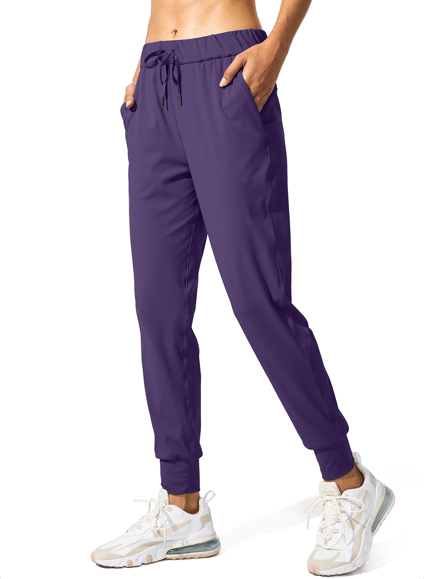 SANTINY Women's Joggers Pants Pockets Drawstring Running Sweatpants for Women Lounge Workout Jogging(Deep Purple_S)