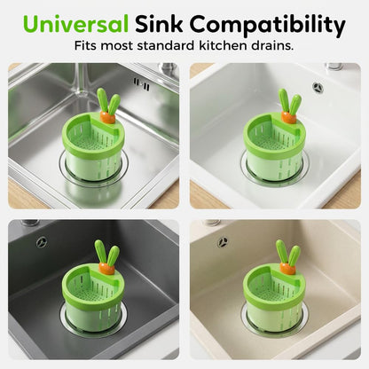 2 Pcs Cactus Sink Drain Strainer – Press-to-Dump Kitchen Sink Filter Basket, 3 Inch Food Residue Collector with One-Press Lifting Stopper, Multifunctional Waste Catcher for Home (Set A)