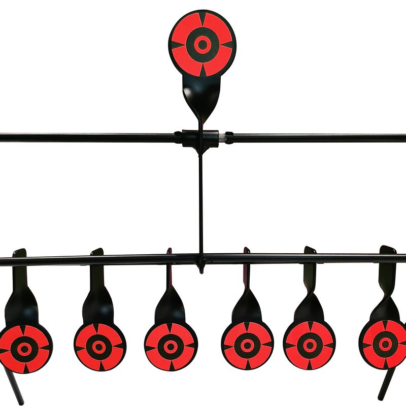 Atflbox Resetting Targets for Airgun Pellet BB Guns, 6 Steel Targets for Shooting, Rated for .177 Caliber