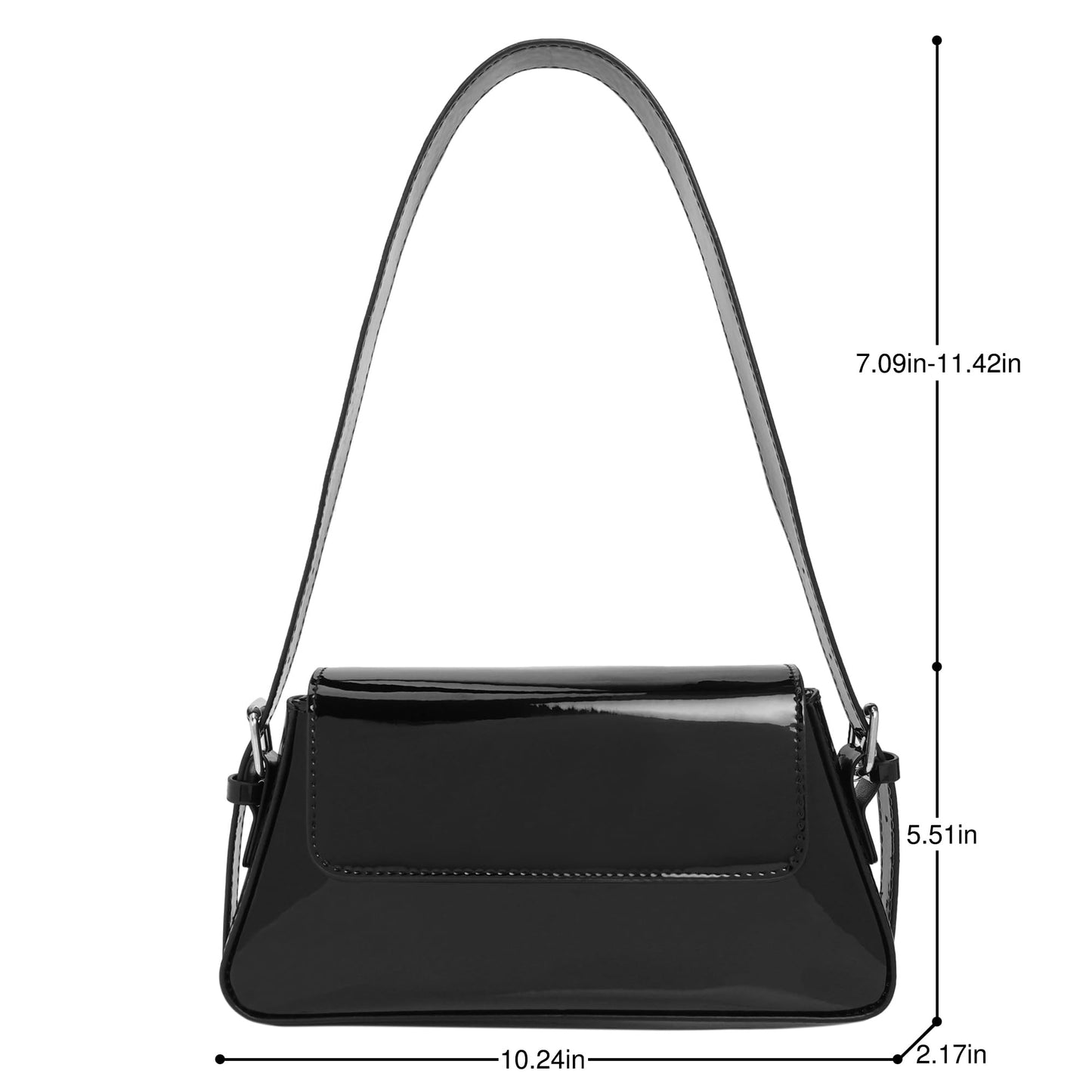 Women Small Shoulder Bag Cute Hobo Tote Handbag Evening Clutch Bag Y2k Sparkly Silver Purse for Party Prom Wedding (Black)
