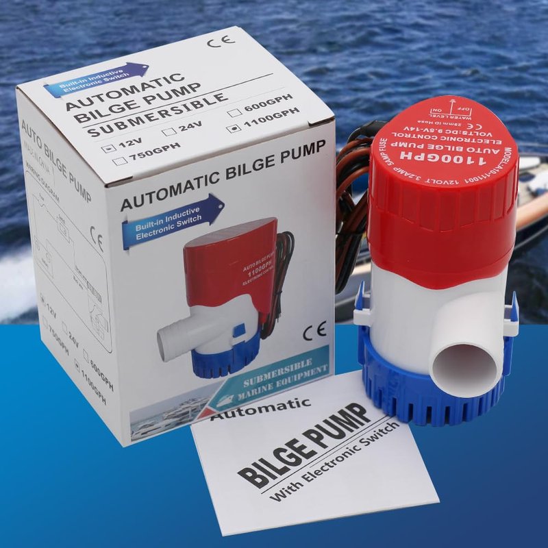 YQMIGU Automatic Bilge Pumps For Boats 12V,1100GPH Flow Rate, Simple And Reliable Design, Suitable For Yachts, Fishing Boats, And Waterlogged Areas In Households