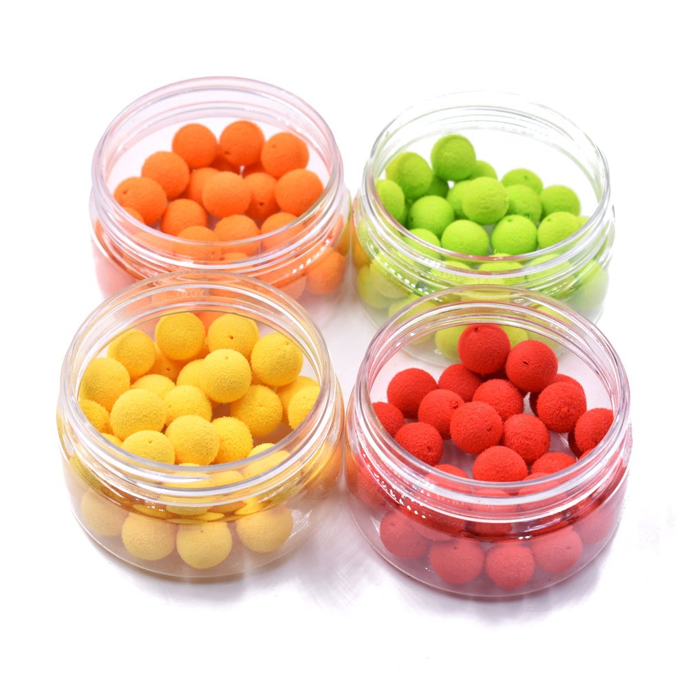 30pcs 12mm Smell Carp Fishing Bait Boilies Eggs / 4 Flavors Floating Ball Beads Feeder Artificial Carp Baits Lure (Yellow-Sweet Corn（12mm）)