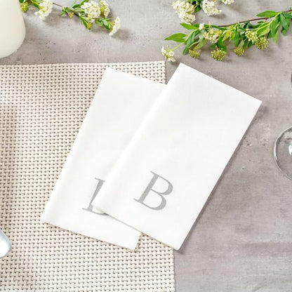 Luxenap 15.8 X 7.9 Inch Linen-Feel Guest Towels, 50 Lettered Hand Towels