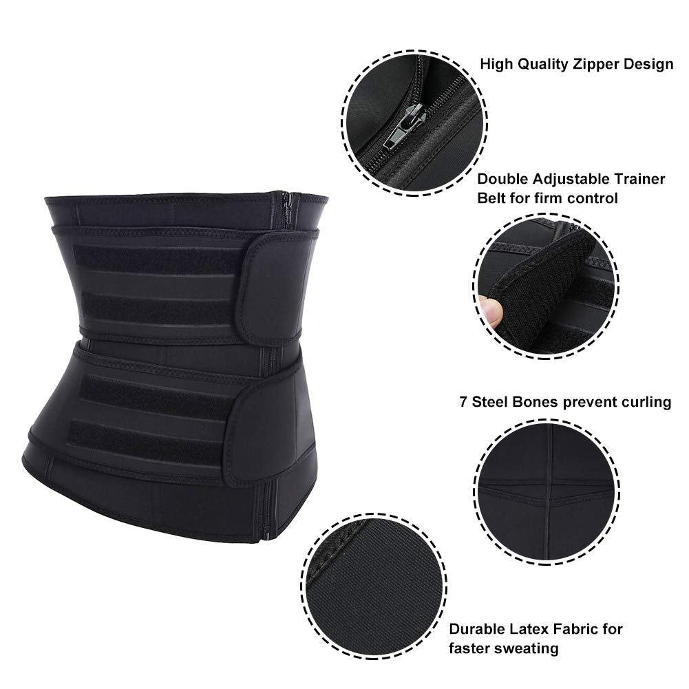 DDFS Waist Trainers for Women Belly Fat Corset Seamless Sweat Sports Workout Waist Trainer Black Corset M