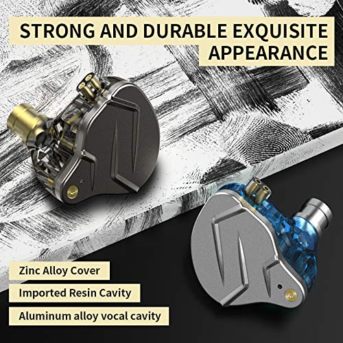 erjigo KZ ZSN Pro Dynamic Hybrid Dual Driver in Ear Earphones Detachable Tangle-Free Cable Musicians in-Ear Earbuds Headphones (Purple Without Mic)