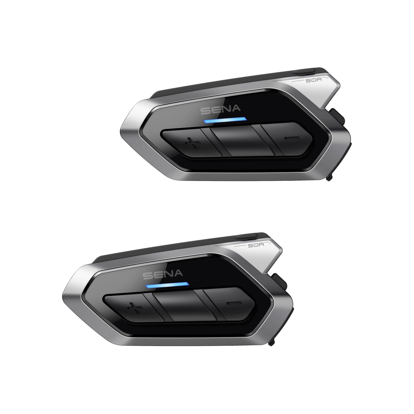 Sena 50R 3-Button Motorcycle Bluetooth Headset w/Sound by Harman Kardon Integrated Mesh Intercom System Premium Microphone & Speakers, Dual Pack