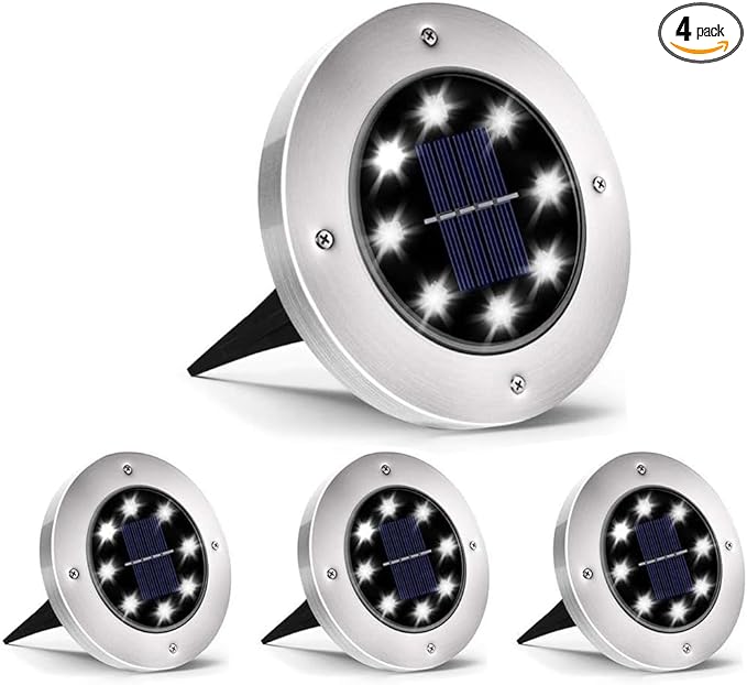 INCX Solar Lights for Outside, 4 Pack Solar Light Outdoor Waterproof, Garden Lights Landscape Lighting for Lawn Yard Deck Driveway Walkway White