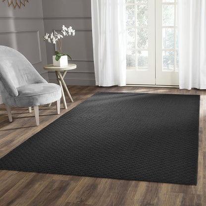 Garland Rug Town Square Black 8' x 10' Non Slip Area Rug for Living Rooms & Hallways, Stylish & Durable for High-Traffic Areas