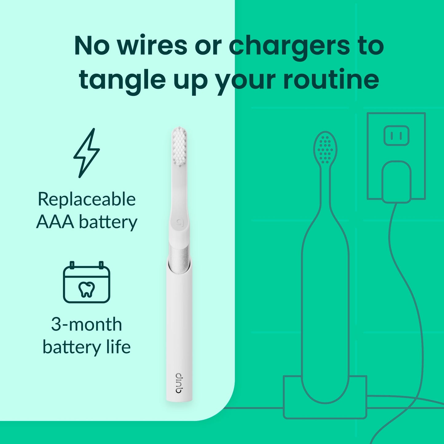 Quip Metal Sonic Electric Toothbrush for Adults - Time Travel & Soft Bristles with Travel Case & Replacement Brush Head - 3 Month Battery Life - Indigo