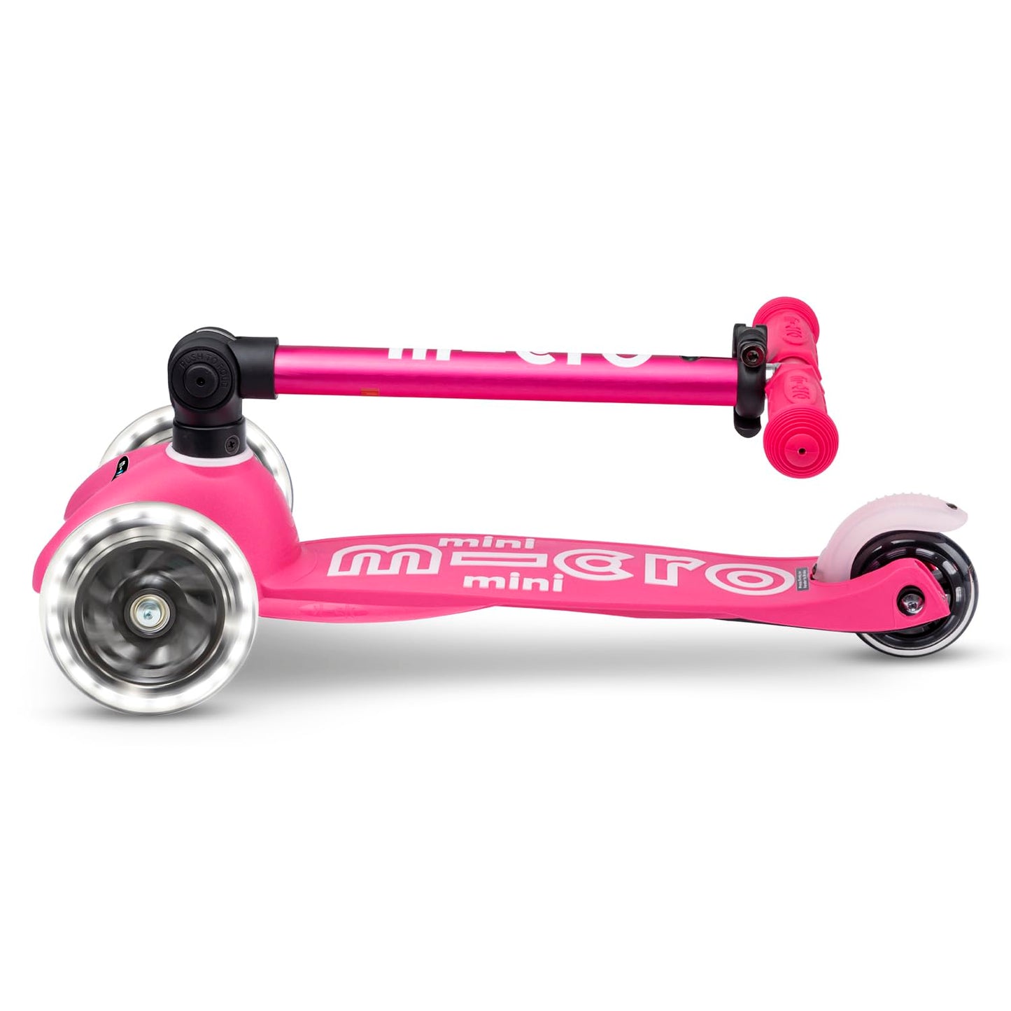 Micro Kickboard | Mini Foldable LED Kids Scooter for Ages 2-5 | Children up to 110 lbs | 3 Wheel Lean-to-Steer | Adjustable T Bar | Smooth Ride, Motion-Activated PU LED Wheels | Swiss Design