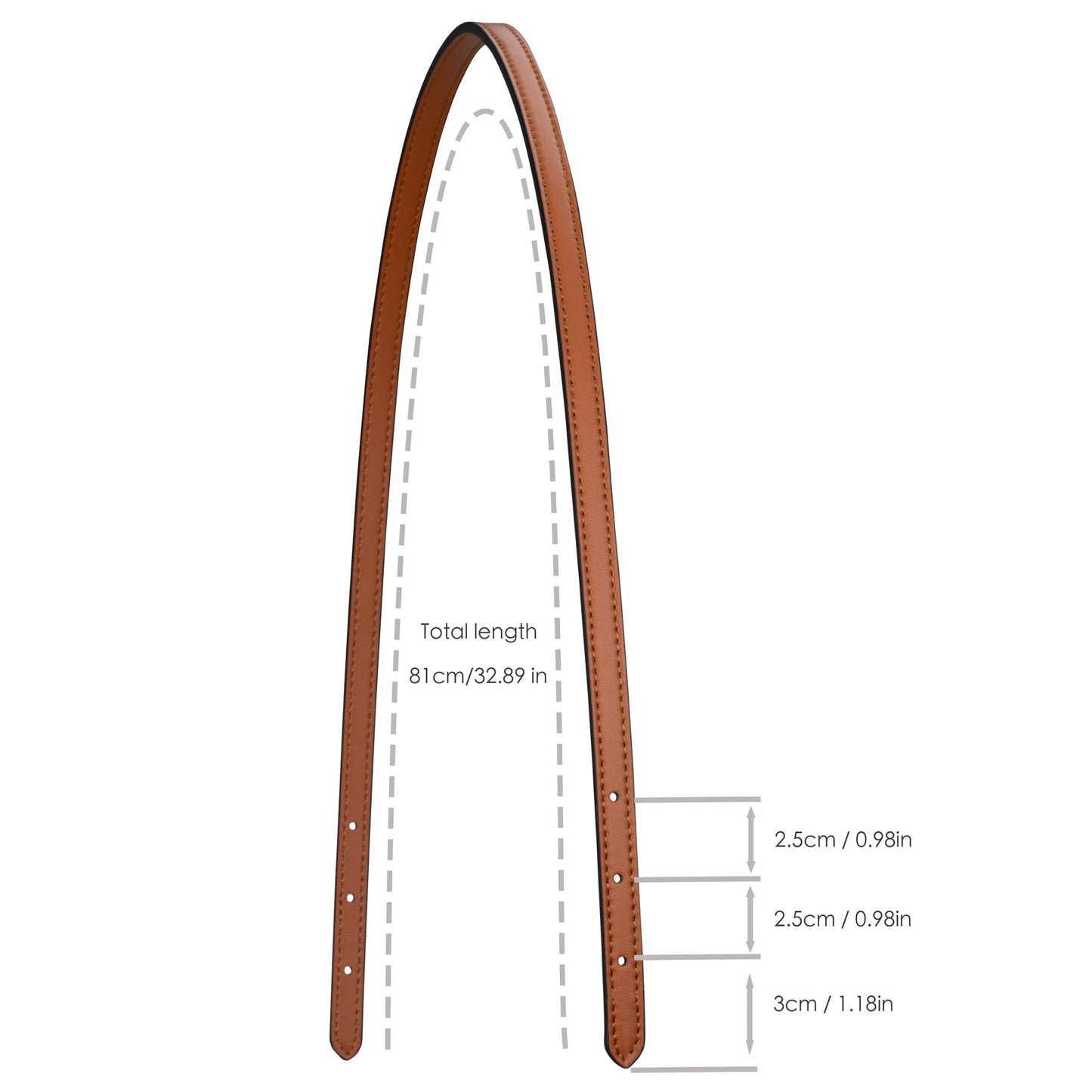 ALLZEDREAM Microfiber Leather Purse Strap Replacement Tote Bag Handbag Shoulder Handles 2 Pcs, Brown, 1.8cm