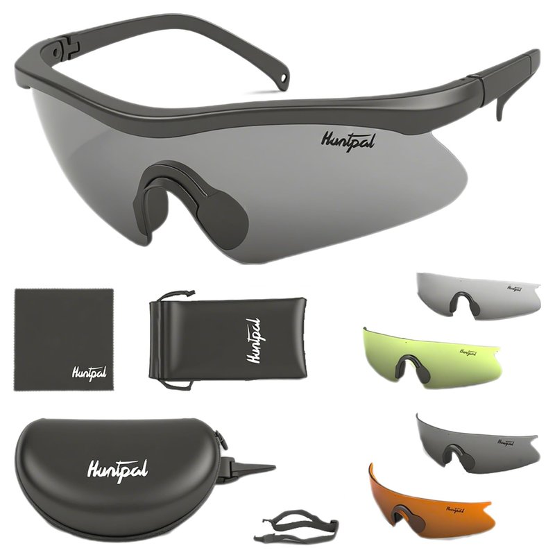 HUNTPAL Hunting Shooting Safety Glasses with 4 Interchangeable Lenses